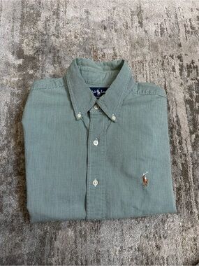 Ralph Lauren Sage Green Button-Down Casual Shirt
